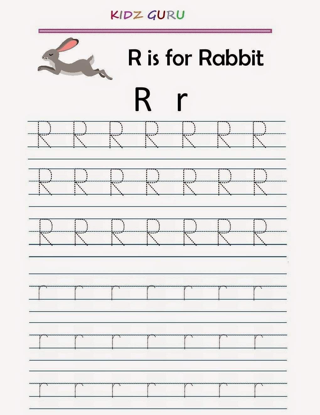 R Tracing Worksheet AlphabetWorksheetsFree