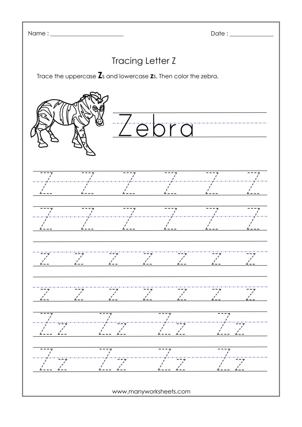 Worksheet ~ Worksheet Kindergarten Tracing Worksheets in Tracing Letter Z Preschool