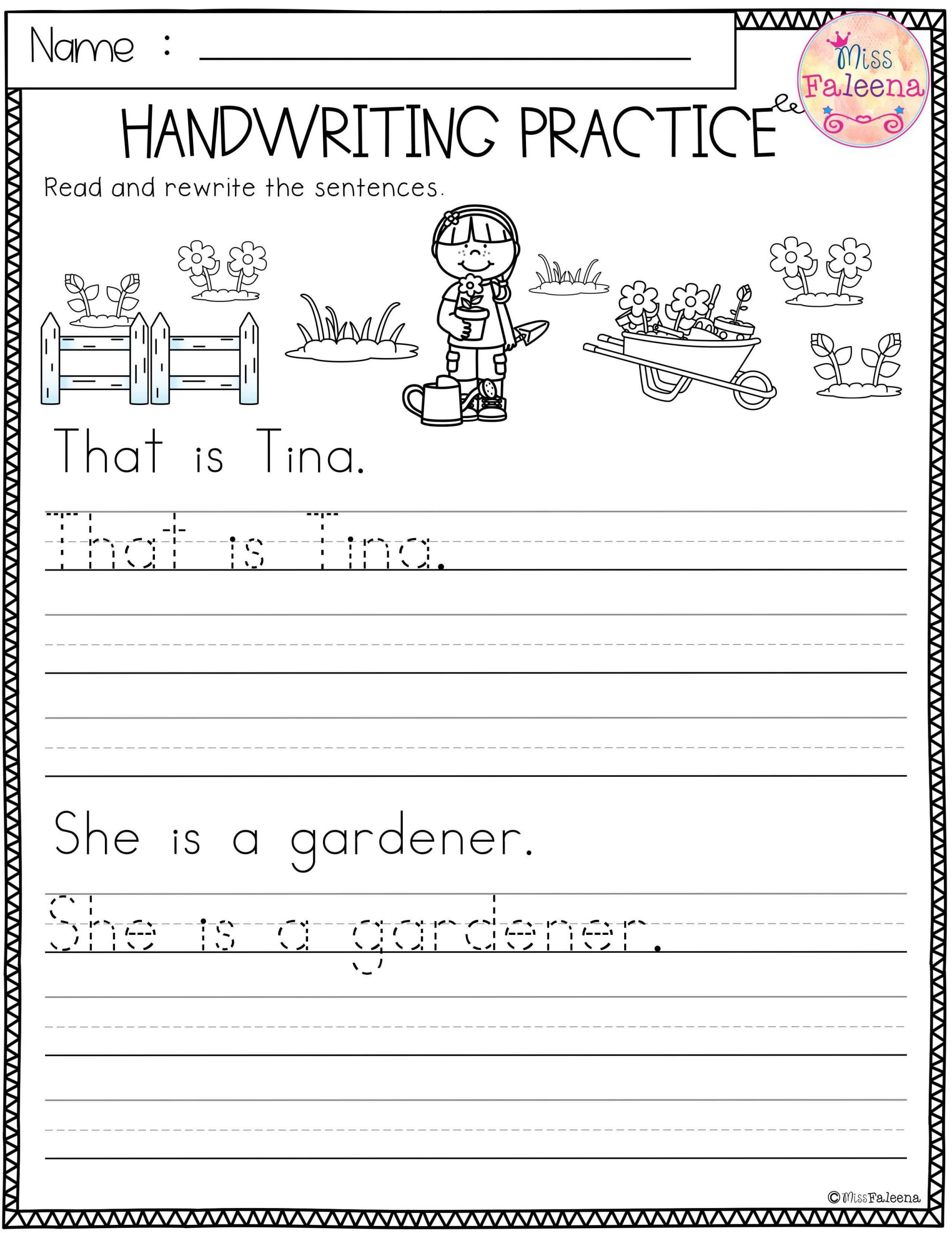 Worksheets On Writing Sentences For Kindergarten