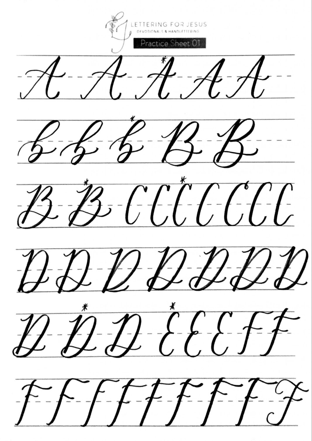 Cursive Alphabet Reference Sheet | AlphabetWorksheetsFree.com