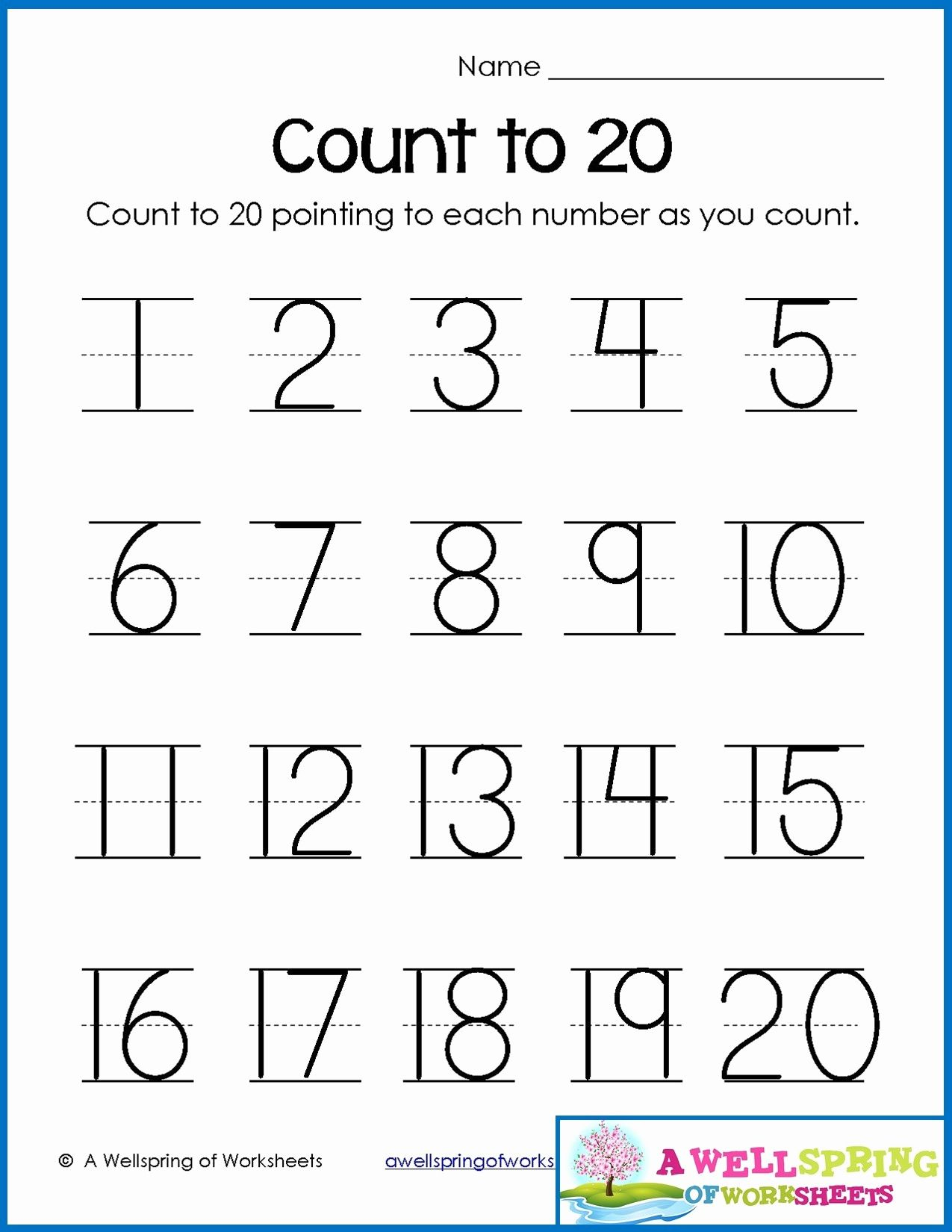 number-1-to-20-tracing-worksheet