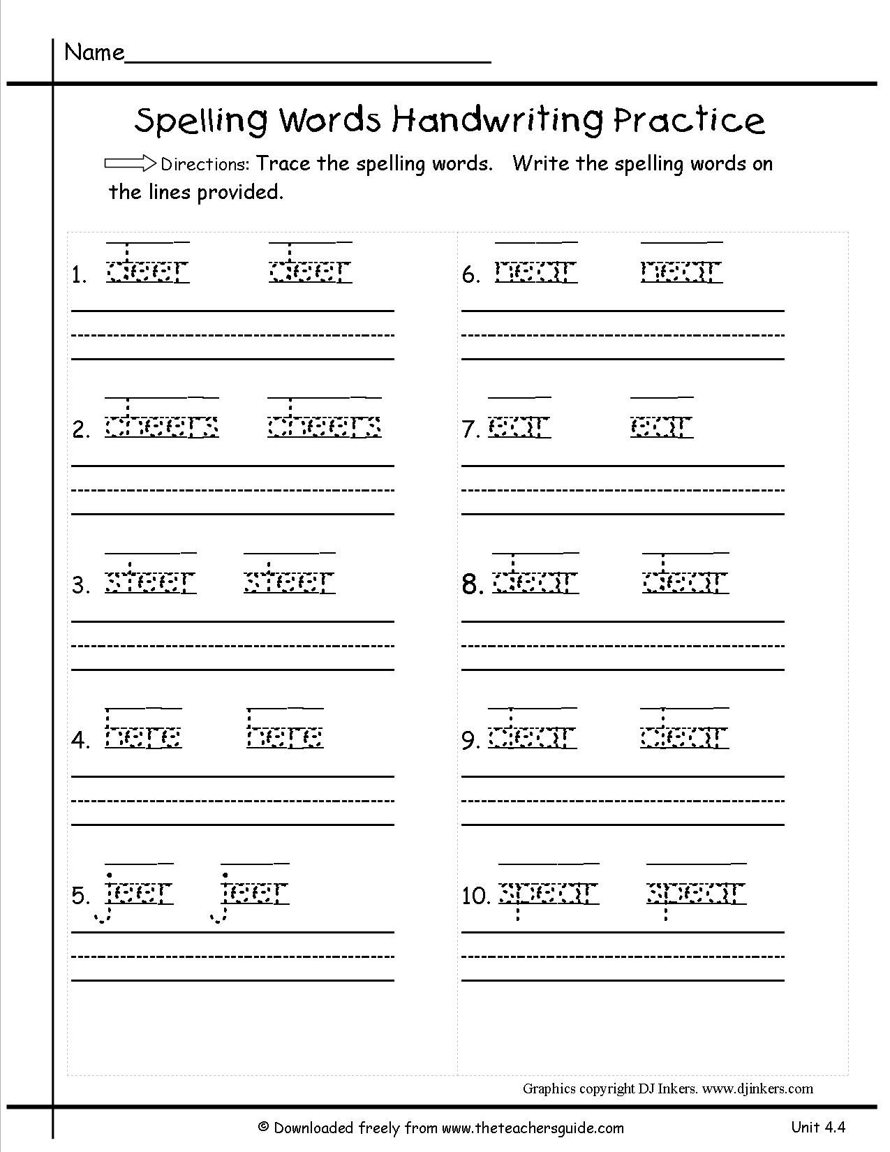 Tracing Words Worksheets 1st Grade AlphabetWorksheetsFree