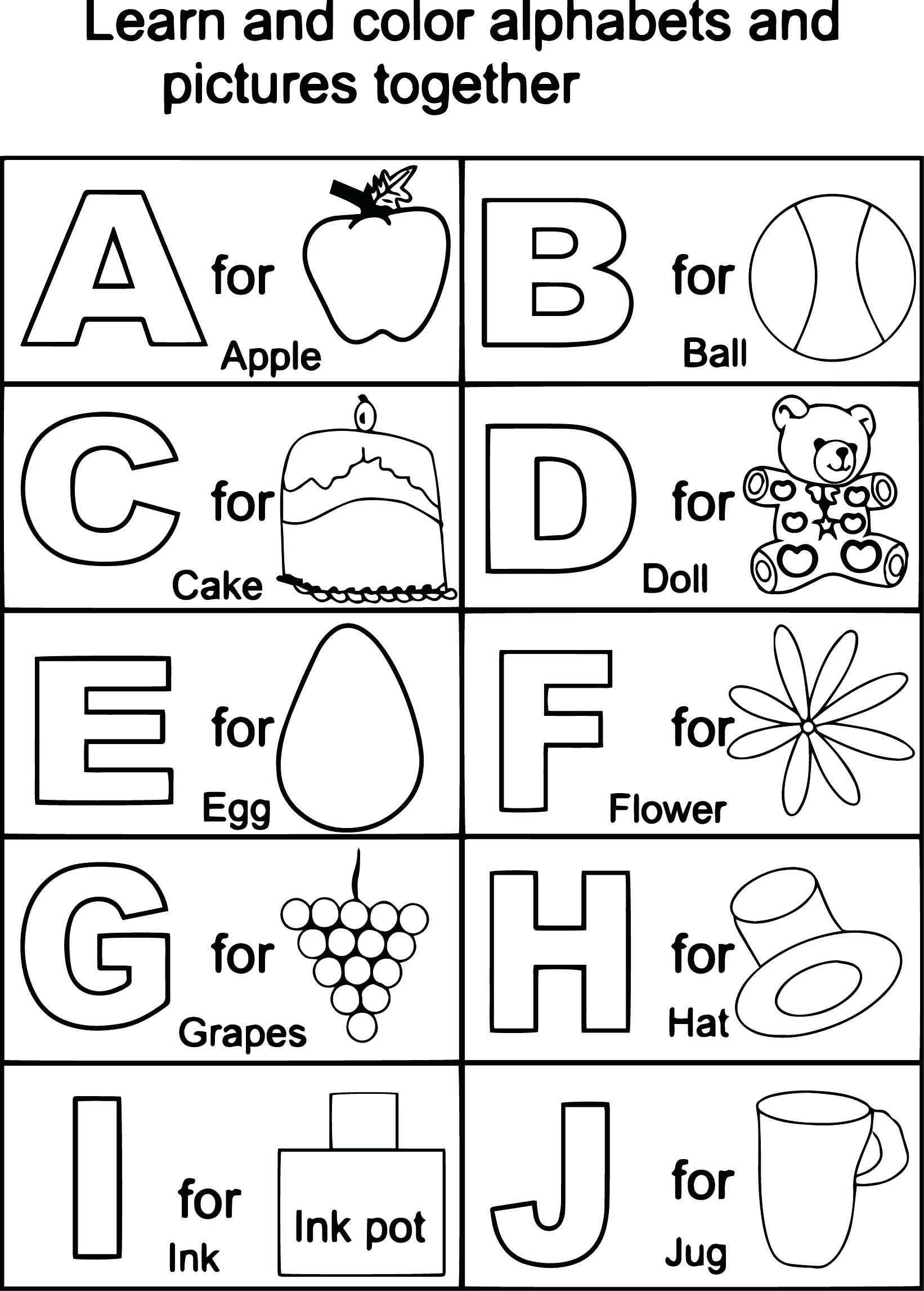 First Letter Worksheets For Kindergarten