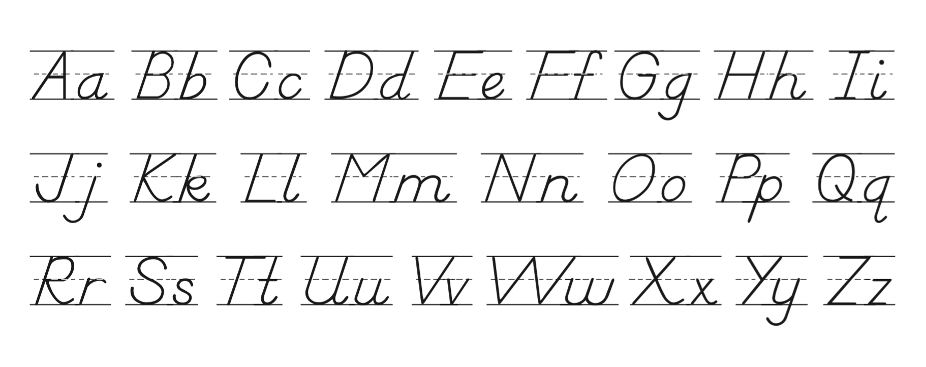 dnealian cursive alphabet line alphabetworksheetsfreecom