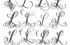 Calligraphy Lettering Script Font L Set Hand Vector Image