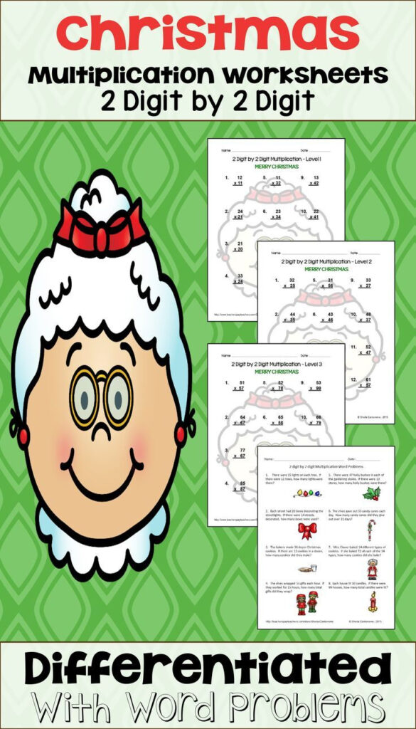 2 Digit Multiplication Worksheets Christmas AlphabetWorksheetsFree