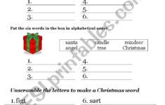 Christmas Alphabetical Order - Esl Worksheetcm Albert