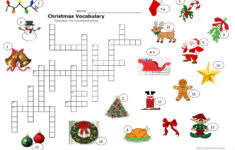 Christmas Crossword - English Esl Worksheets For Distance