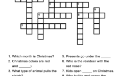 Christmas Crossword Puzzle - All Esl