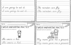 Christmas Cursive Handwriting Practiceheet For Writing Free