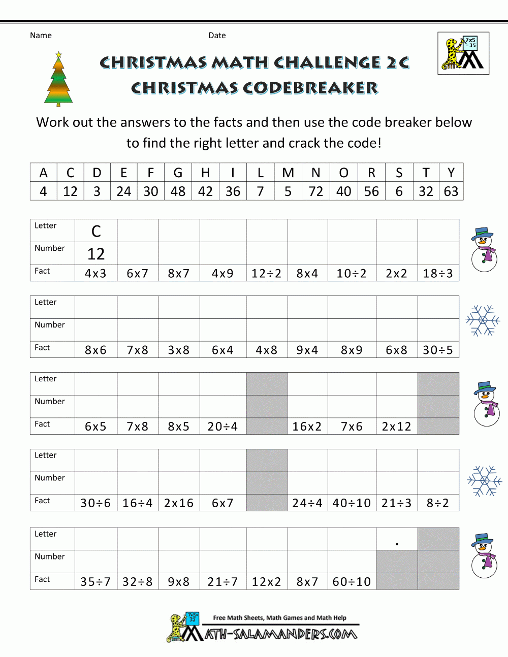 Christmas Math Worksheets