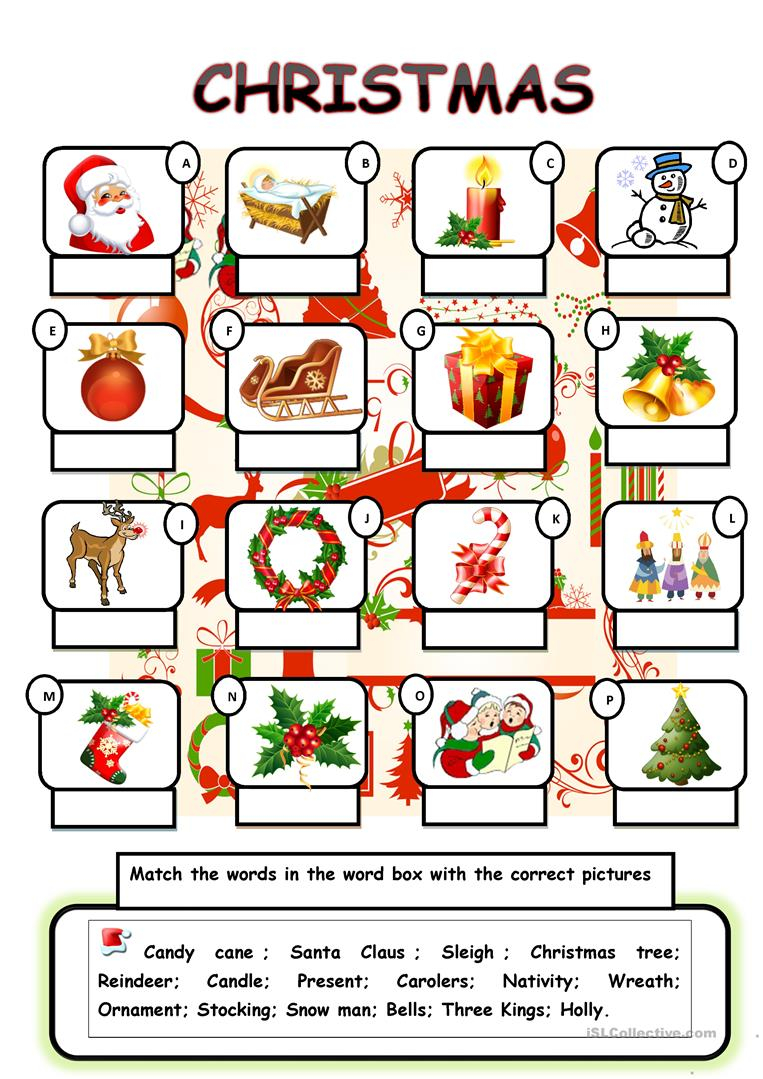 Christmas English Exercises Vocabulary And Worksheets