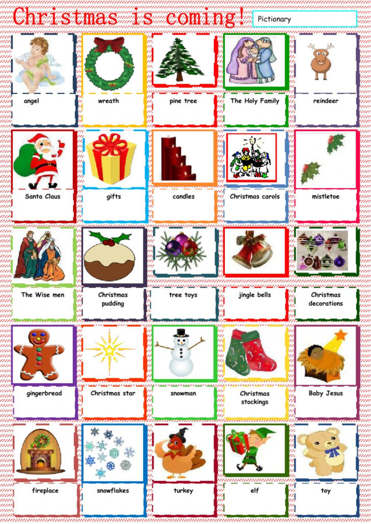 Christmas Vocabulary Worksheet | AlphabetWorksheetsFree.com