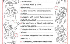 Christmas Word Scramble - English Esl Worksheets For