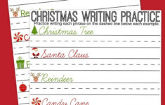 Christmas Writing Practice Sheets #creativehop - A Mom's