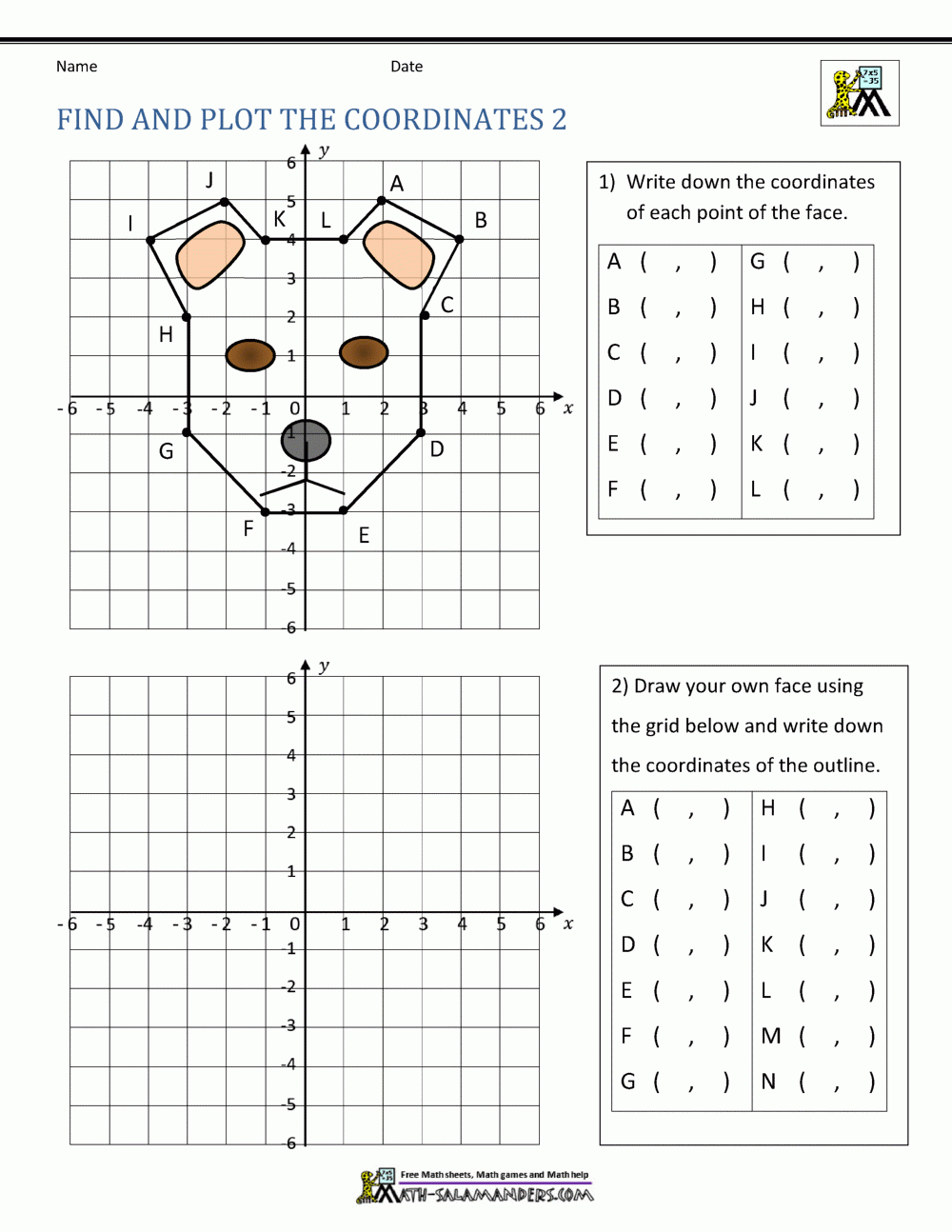 Free Printable Coordinate Graphing Pictures Worksheets Halloween