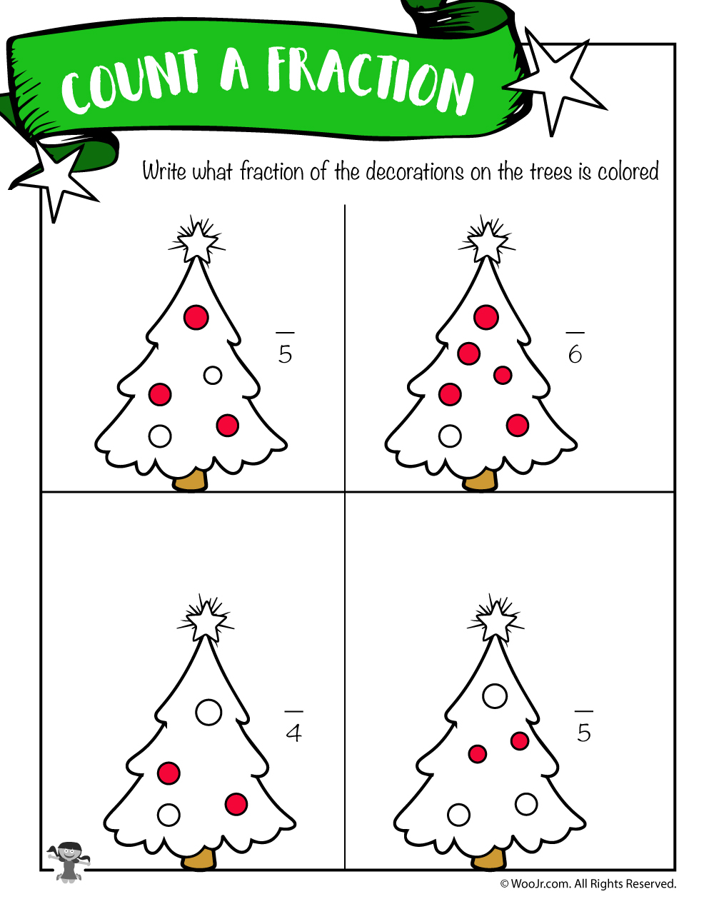 Christmas Tree Math Puzzle Worksheet