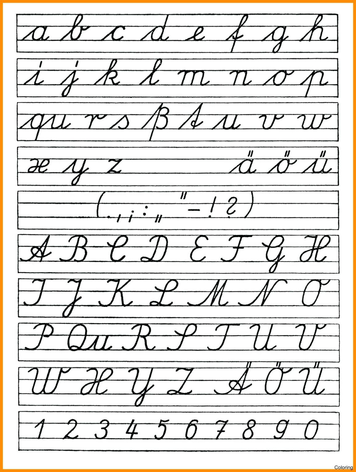 English Alphabet Cursive Writingctice Coloring Book ...