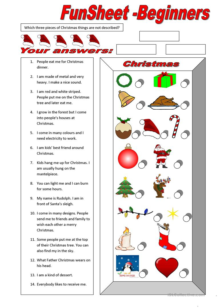 Christmas Worksheets For Esl Adults AlphabetWorksheetsFree