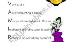 English Worksheets: Halloween Acrostic Poem