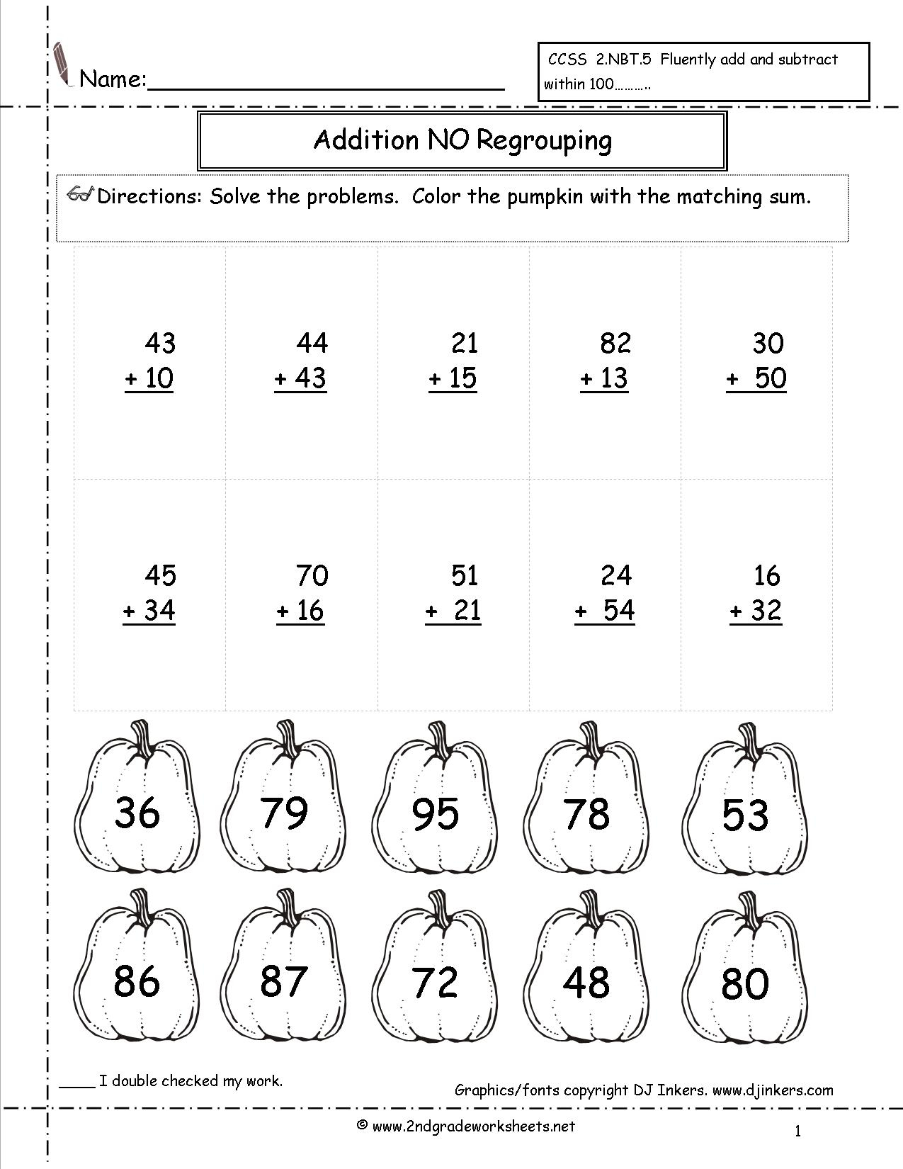 First Grade Halloween Addition Worksheets AlphabetWorksheetsFree