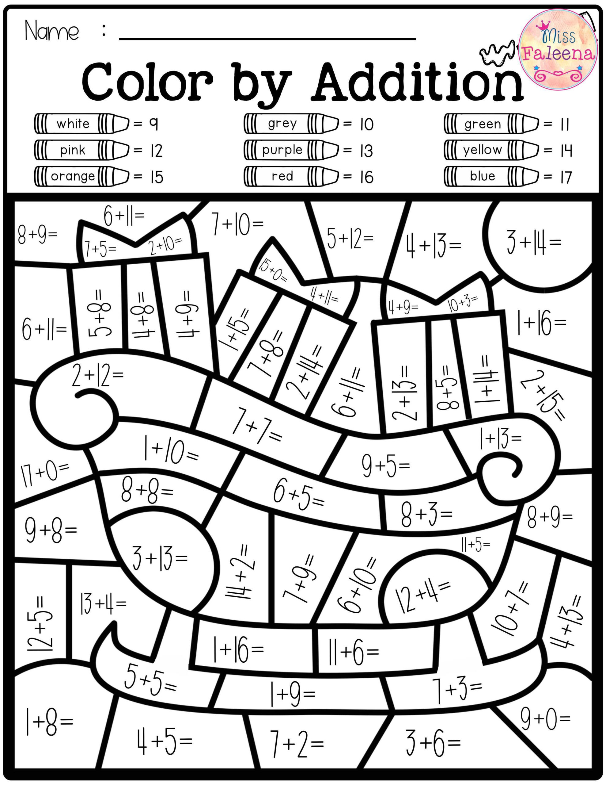 Free Printable First Grade Math Addition Worksheets