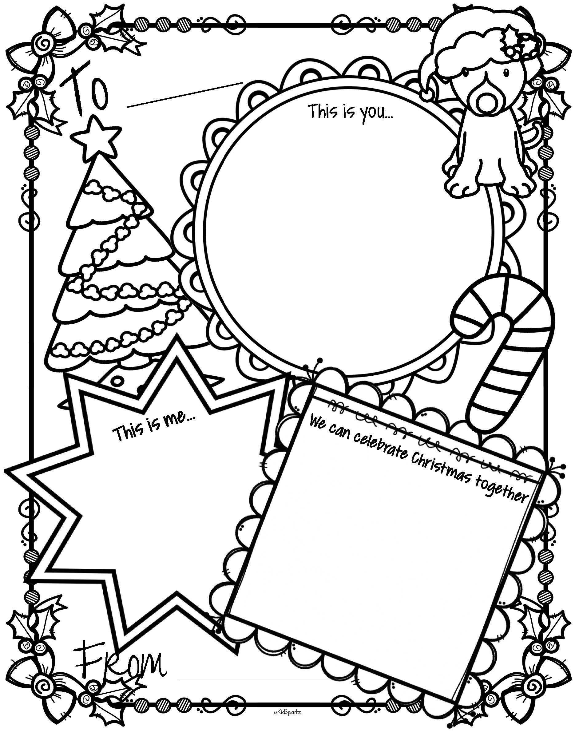 Free Full Page Christmas Card Activity Printable