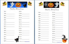 Free Halloween Math Practice Pages: Multiplication, Division