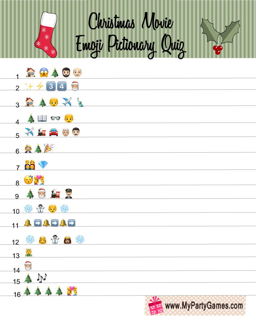 Christmas Song Emoji Game Worksheet | AlphabetWorksheetsFree.com