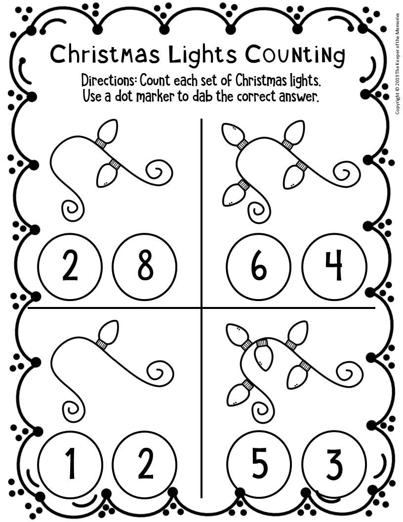 Christmas Number Worksheets For Preschoolers AlphabetWorksheetsFree