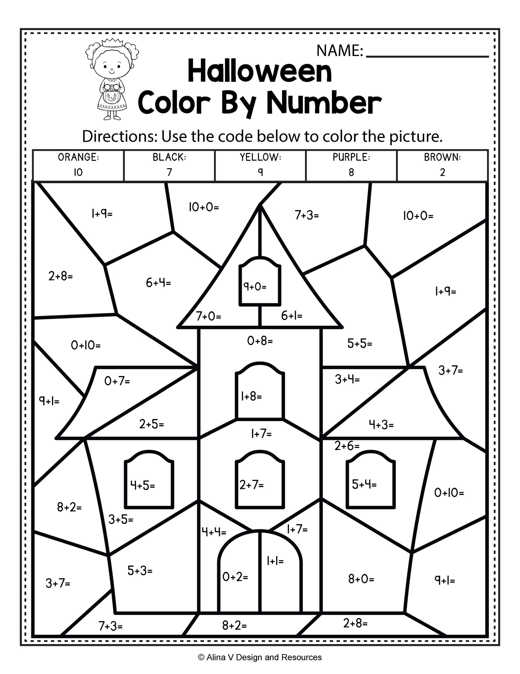 Halloween Math Worksheets First Grade Free AlphabetWorksheetsFree