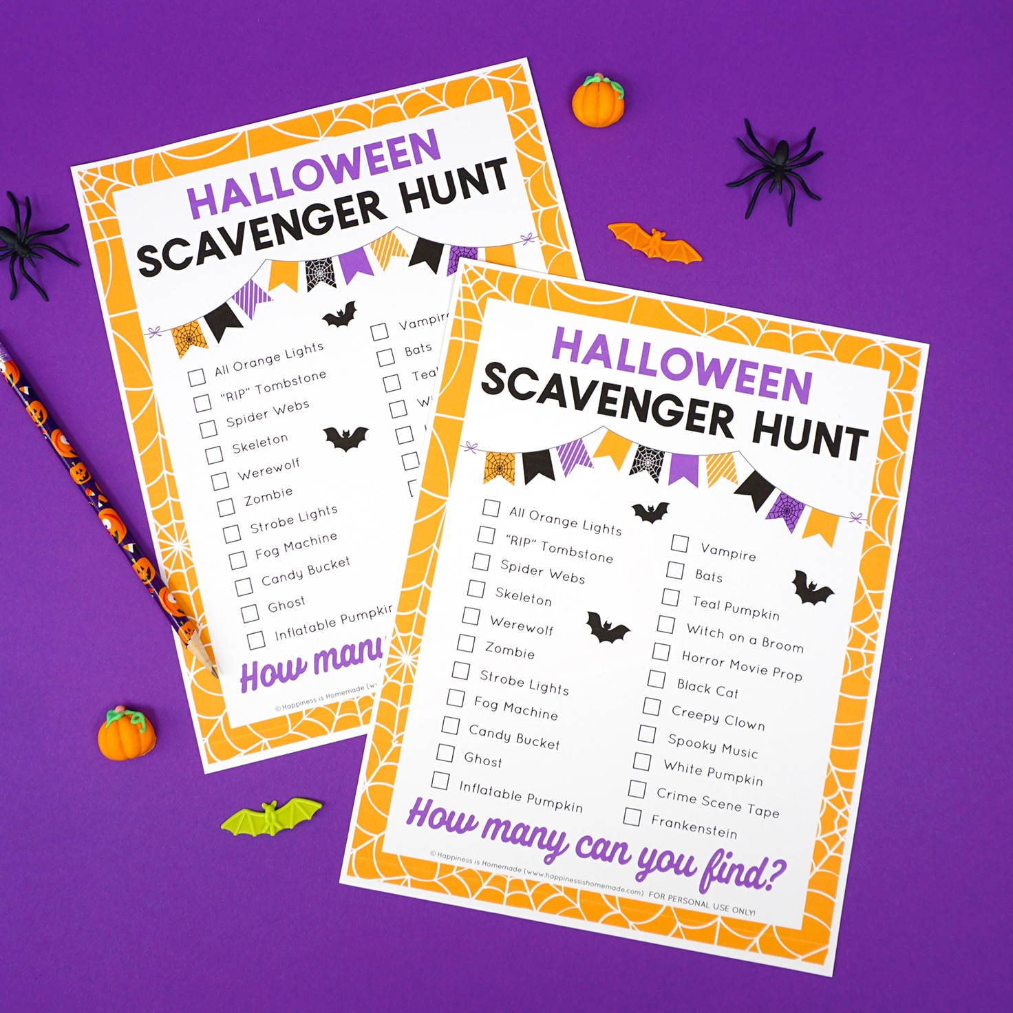 Free Printable Halloween Scavenger Hunt - Happiness Is Homemade