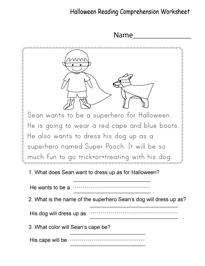 Halloween Reading Comprehension Worksheets For 2nd Grade 