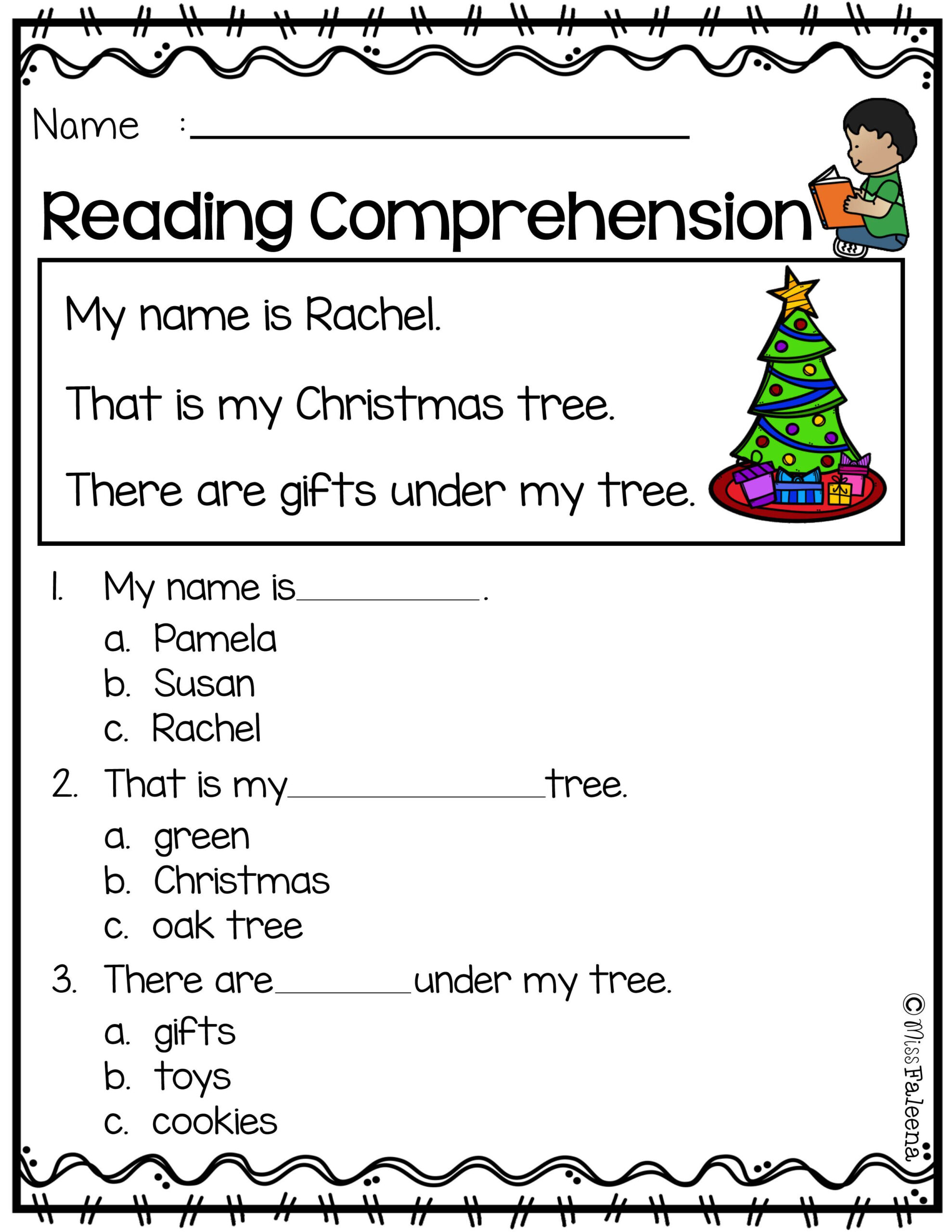 Free 5th Grade Christmas Reading Comprehension Worksheets 