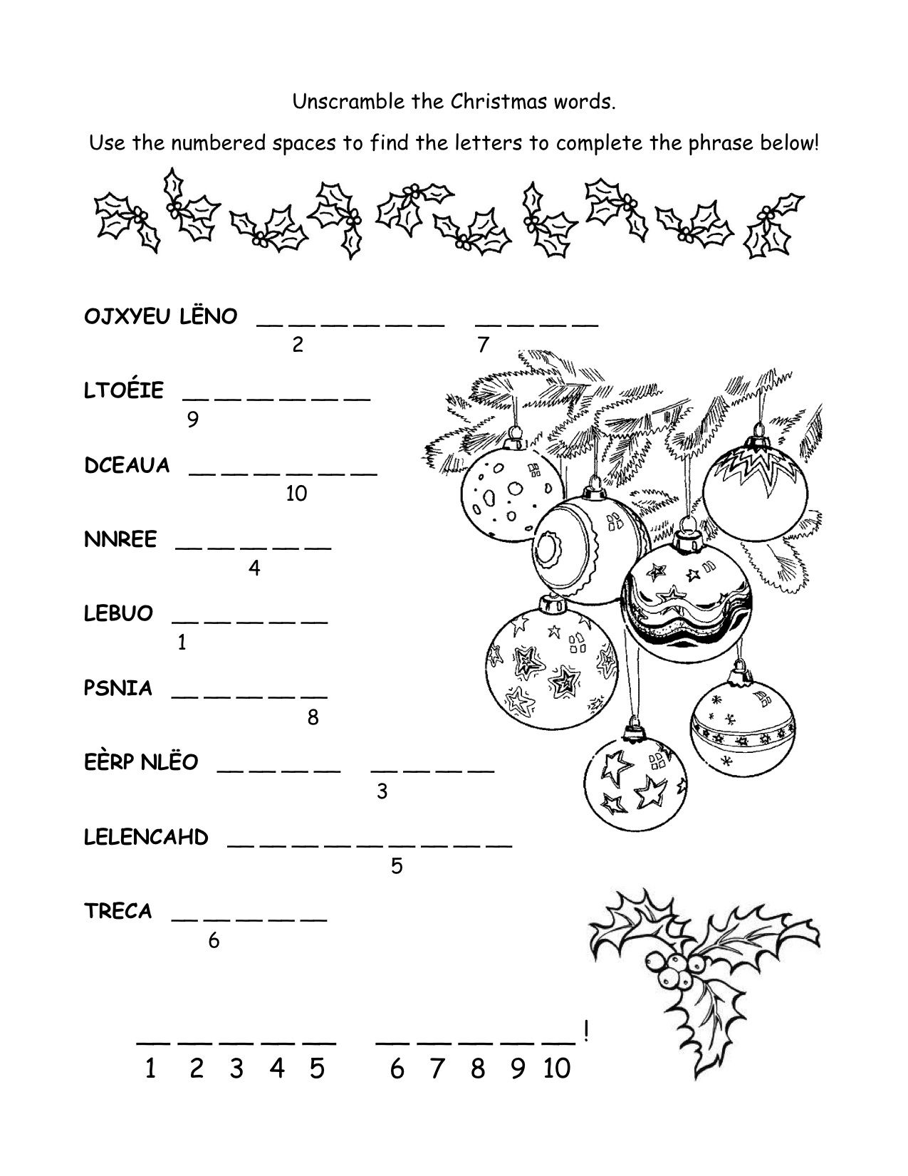 French Christmas Words Worksheet AlphabetWorksheetsFree