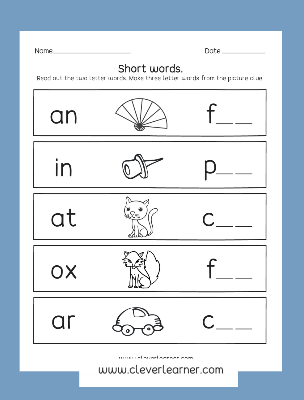 Kindergarten Phonics Three Letter Words Worksheets Free Printable Worksheet Write The Missing 