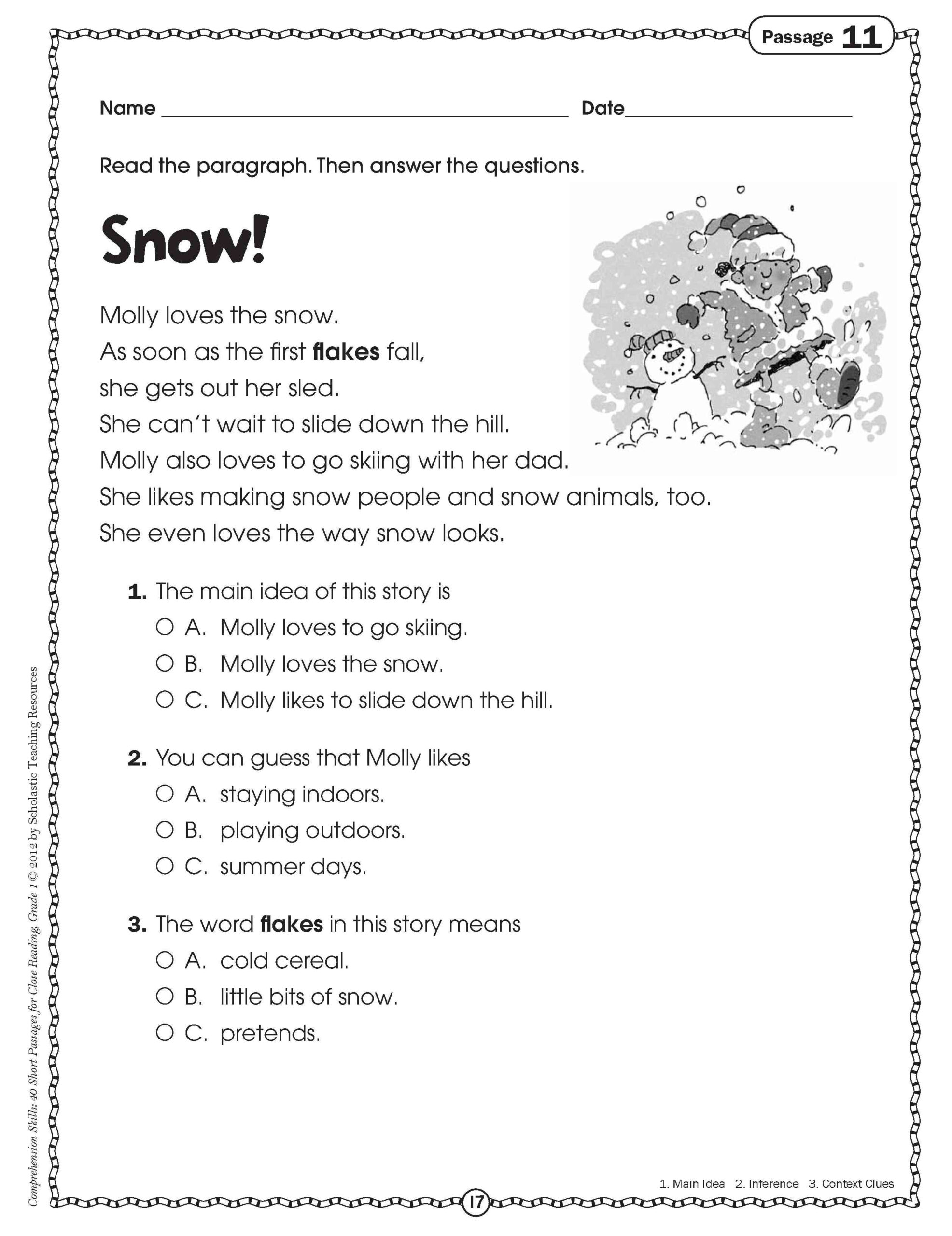 3rd Grade Christmas Language Arts Worksheets AlphabetWorksheetsFree