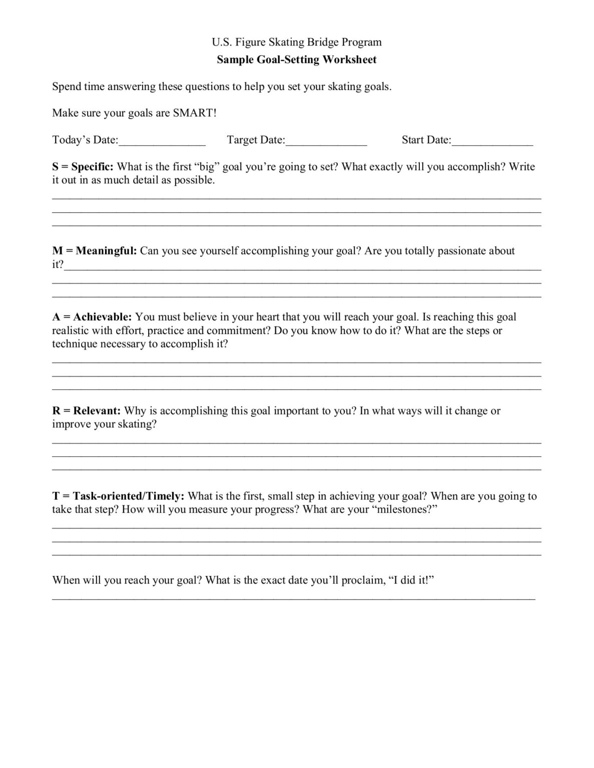 Goal-Setting And Self-Confidence Worksheets.pdf Pages 1 - 4 ...