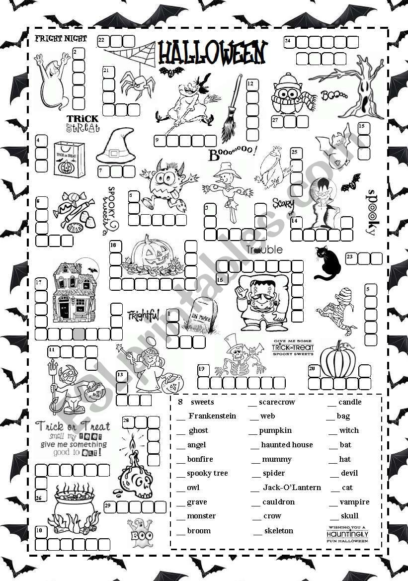 Esl Halloween Worksheets Adults AlphabetWorksheetsFree