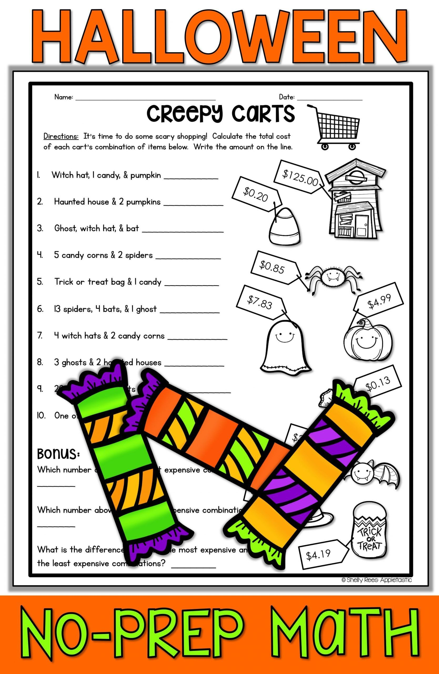 Math Worksheets For Halloween