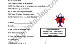 Halloween Party Dialogue - Esl Worksheetnd33