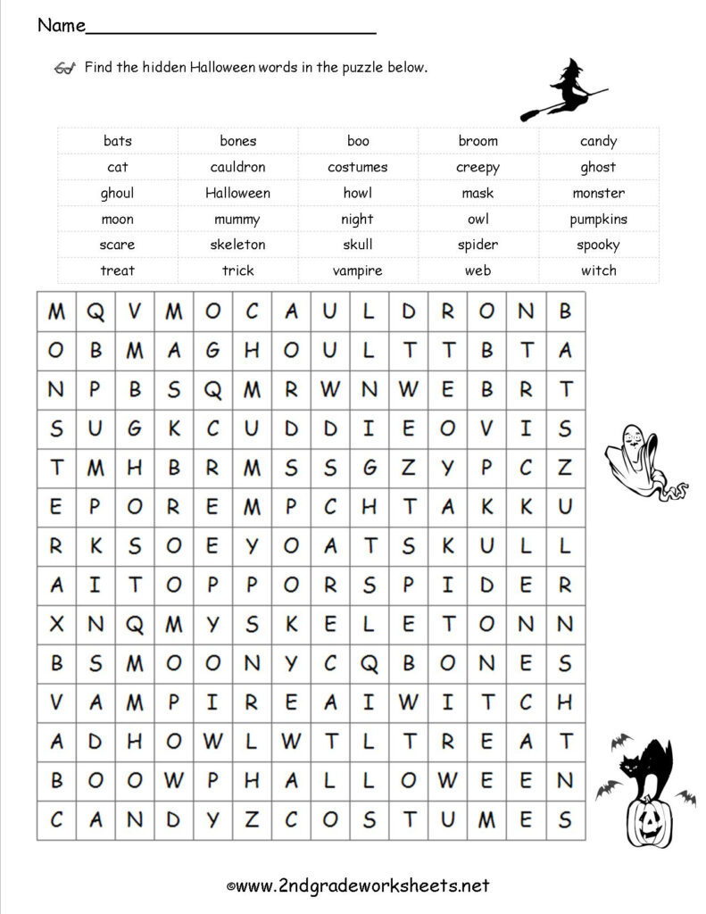 Free 2nd Grade Halloween Alphabetical Order Worksheets AlphabetWorksheetsFree