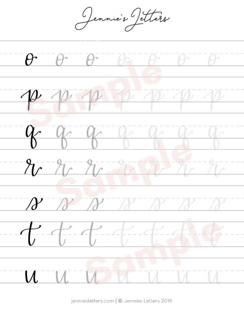 Printable Calligraphy Letter Practice Sheets