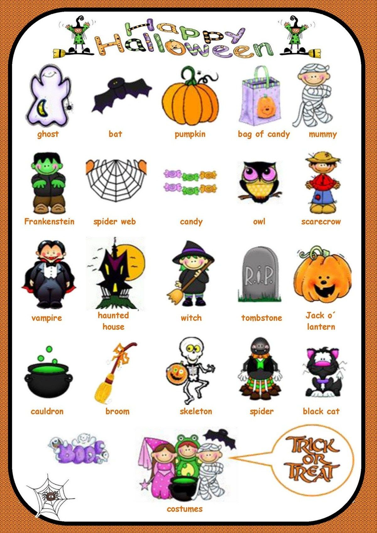 Halloween Vocabulary Worksheet AlphabetWorksheetsFree