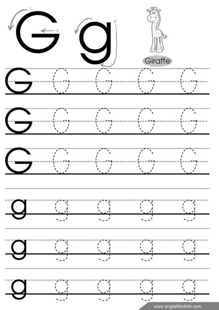 Letter G Tracing Worksheets Preschool | Alphabet Tracing ...