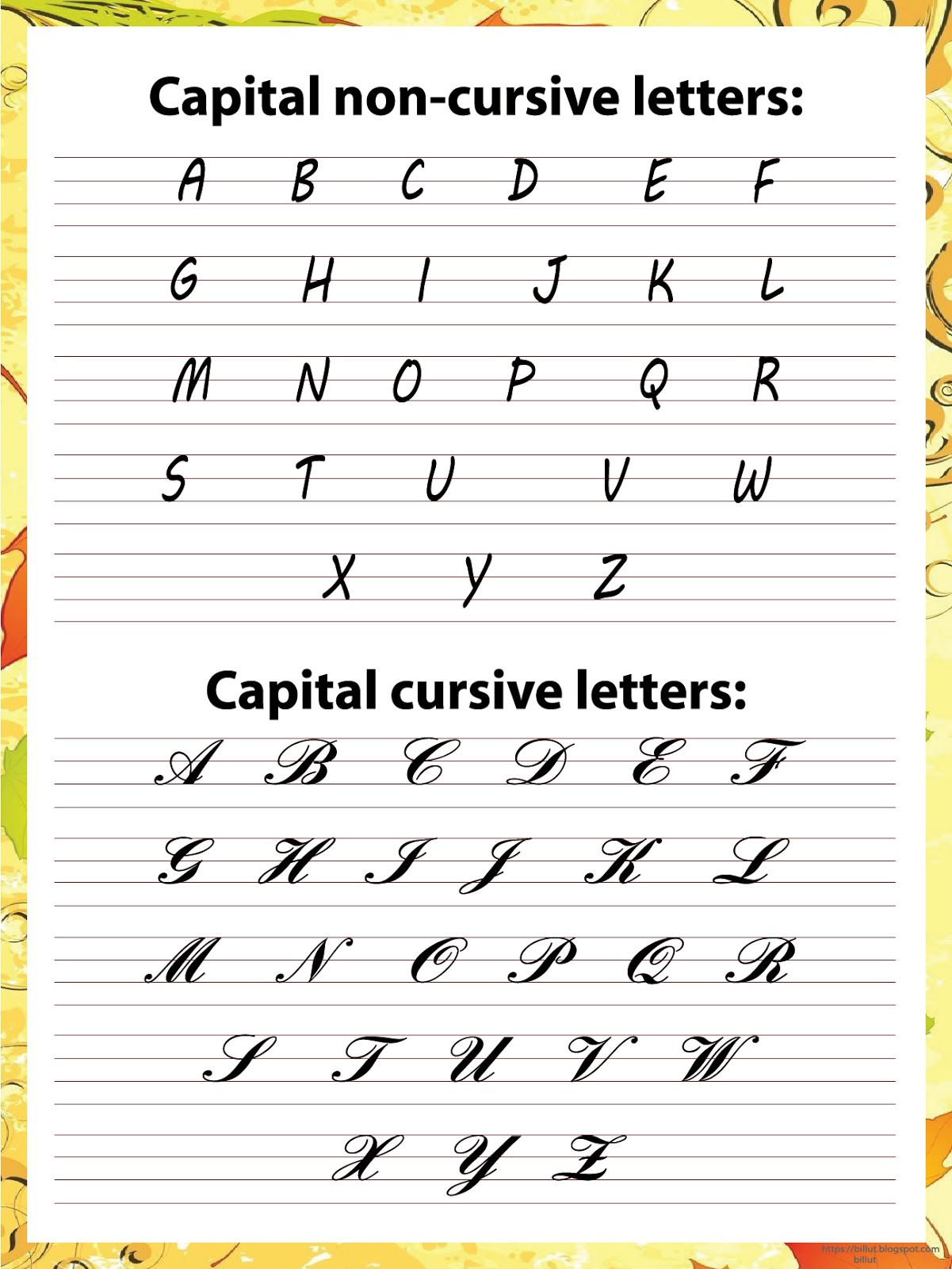 Cursive Alphabet A To Z Capital And Small AlphabetWorksheetsFree