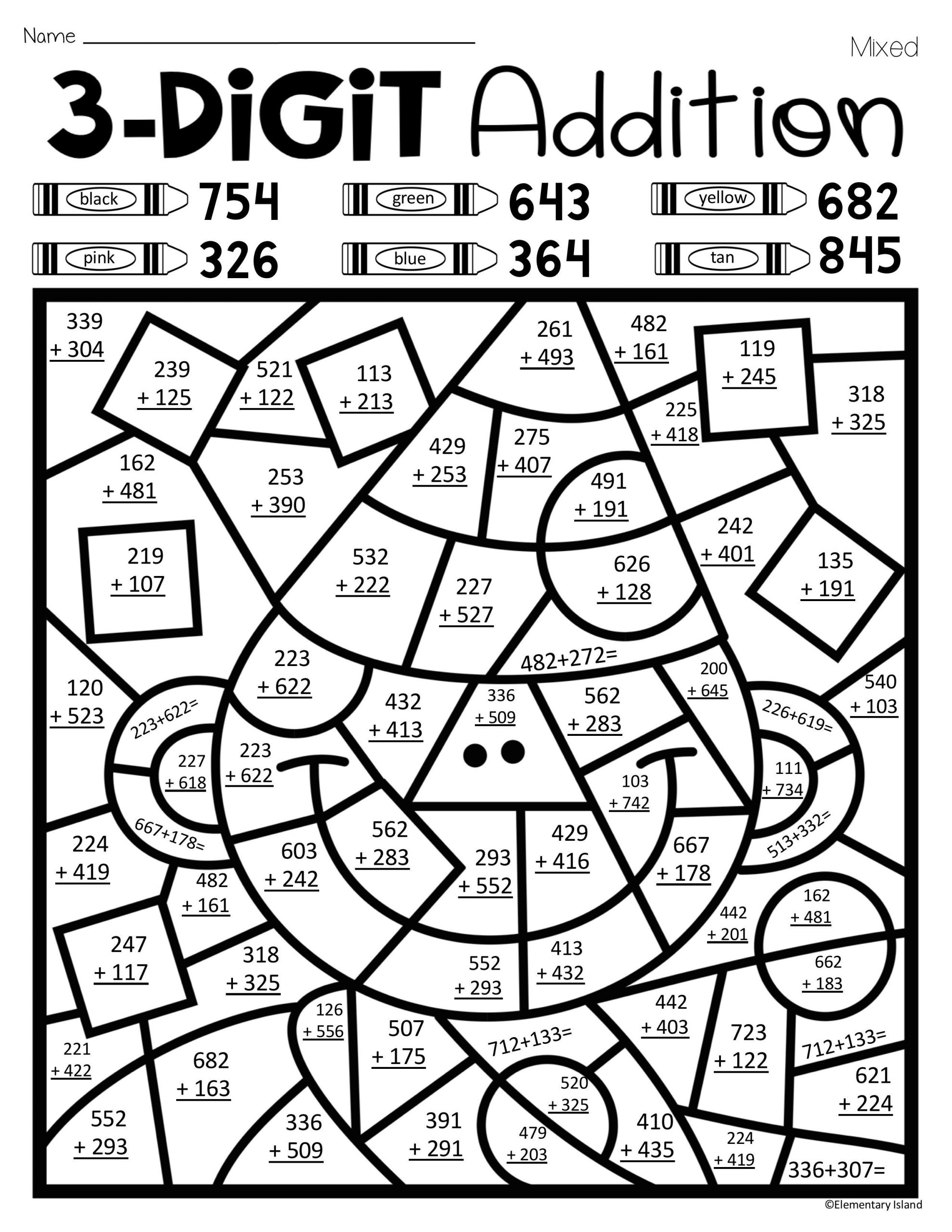 Grade 4 Color By Number Math Worksheets Free Printable
