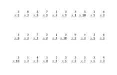 Multiplyingthree (3) With Factors 1 To 10 (50 Questions) (A)