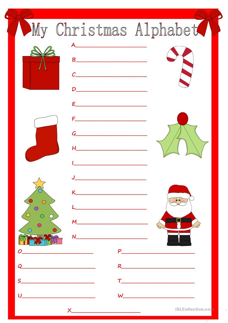 Christmas Alphabet Activities Worksheets AlphabetWorksheetsFree