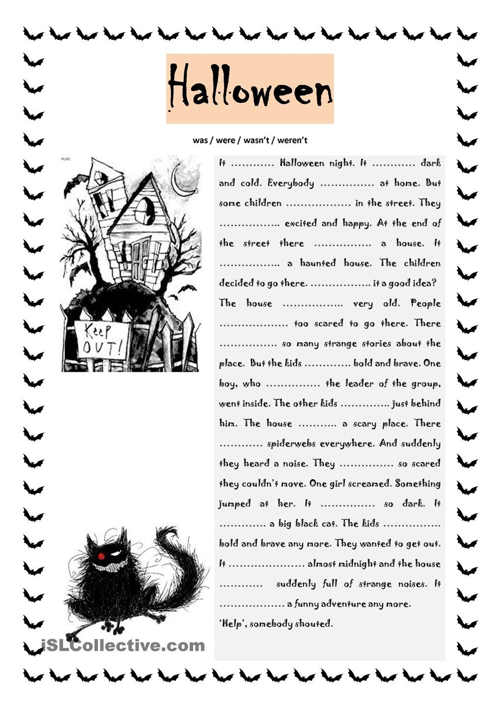 Halloween Story Worksheet AlphabetWorksheetsFree